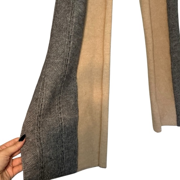 Colorblock Knit Long Scarf — Neutral Tan, Cream & Gray - Picture 2 of 4